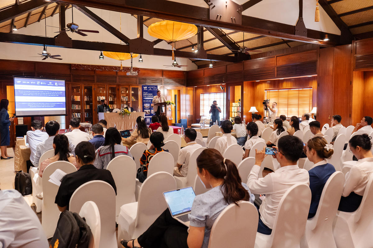 Họp báo Diễn đàn Tài chính Việt Nam 2026 được tổ chức tại Furama Resort Đà Nẵng. Ảnh: Nguyễn Tú.