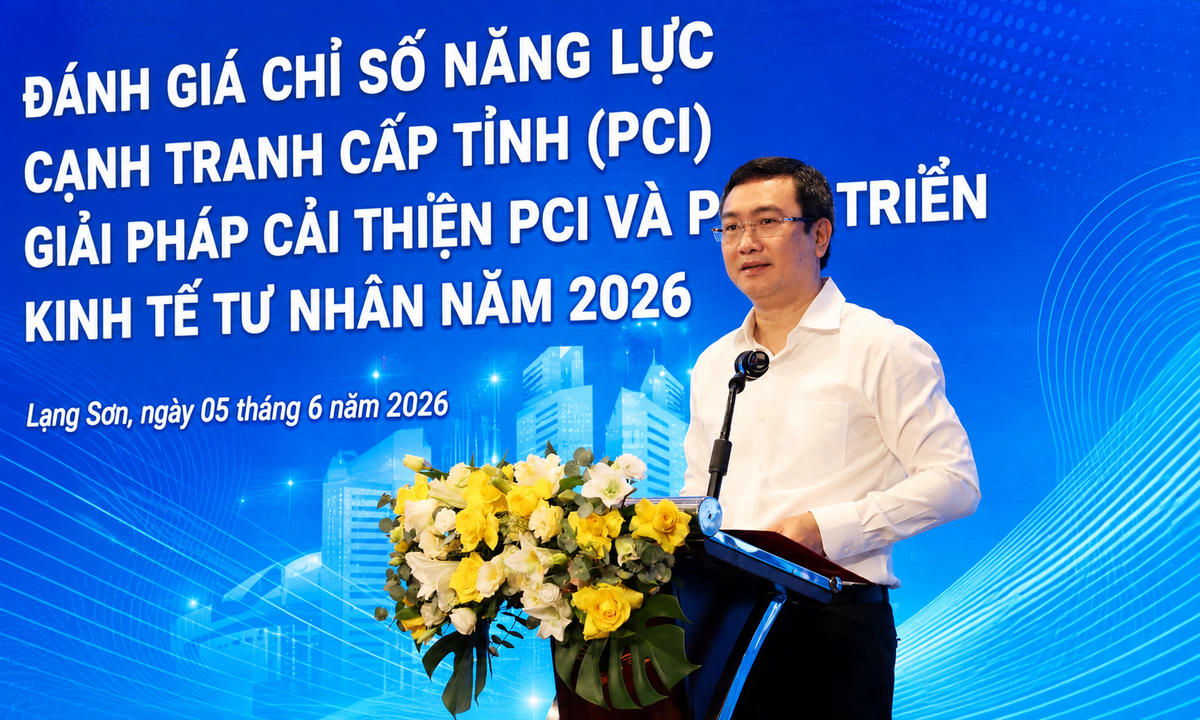 Chủ tịch UBND tỉnh Lạng Sơn Nguyễn Cảnh Toàn phát biểu tại Hội nghị PCI