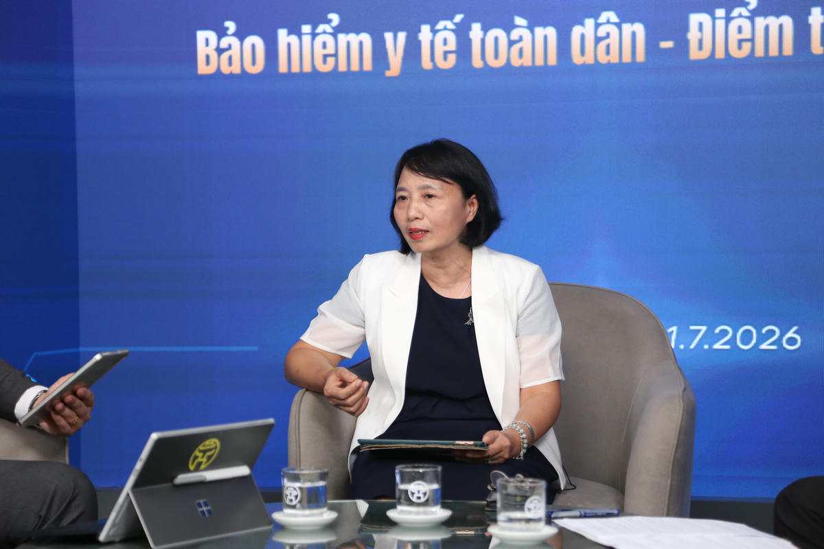 ThS.BS Nguyễn Thị Tám, Phó Giám đốc BHXH TP Hà Nội thông tin về kết quả mở rộng diện bao phủ BHYT và các chính sách hỗ trợ mới của thành phố.