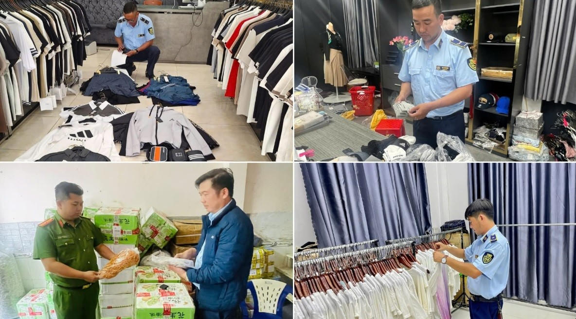 Lực lượng chức năng tỉnh Gia Lai kiểm tra hàng hóa trên địa bàn. Ảnh: ĐS.