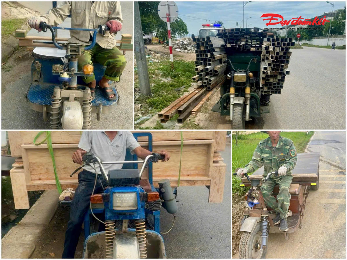 Cảnh sát giao thông Hà Nội cho biết, nhiều xe tự chế bị cơi nới, chở hàng cồng kềnh, tiềm ẩn nguy cơ cao xảy ra tai nạn giao thông.