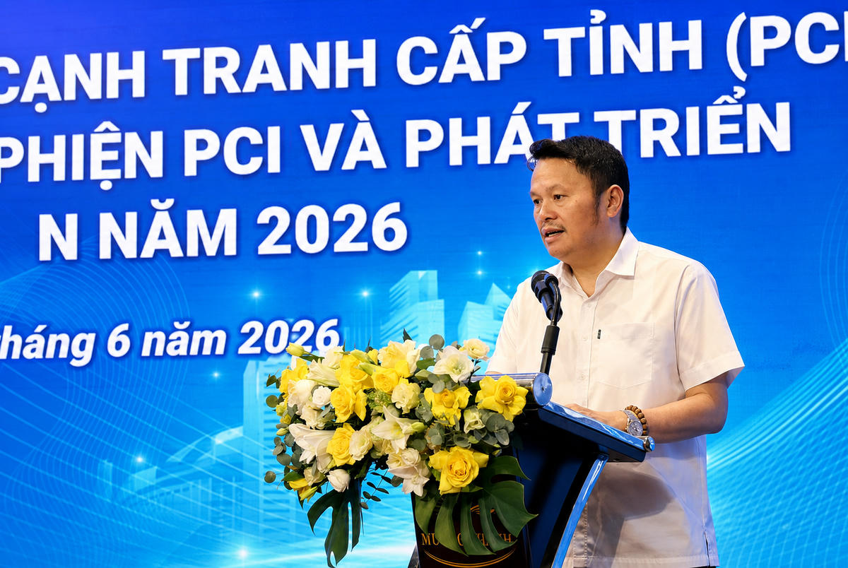 Ông Hồ Phi Dũng, Chủ tịch Hiệp hội Doanh nghiệp tỉnh Lạng Sơn tại Hội Nghị PCI