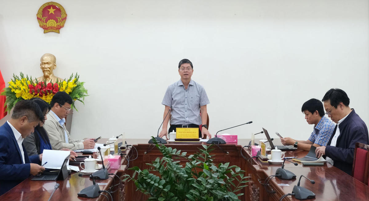 Ông Nguyễn Hồng Hải, Phó Chủ tịch UBND tỉnh Lâm Đồng, phát biểu tại buổi làm việc.