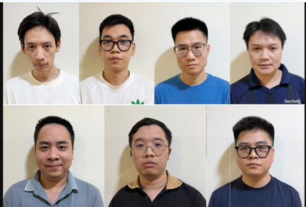 7 đối tượng bị khởi tố trong vụ án "Xâm phạm quyền tác giả, quyền liên quan" và "Rửa tiền" xảy ra tại nhiều địa phương. Ảnh CAND.