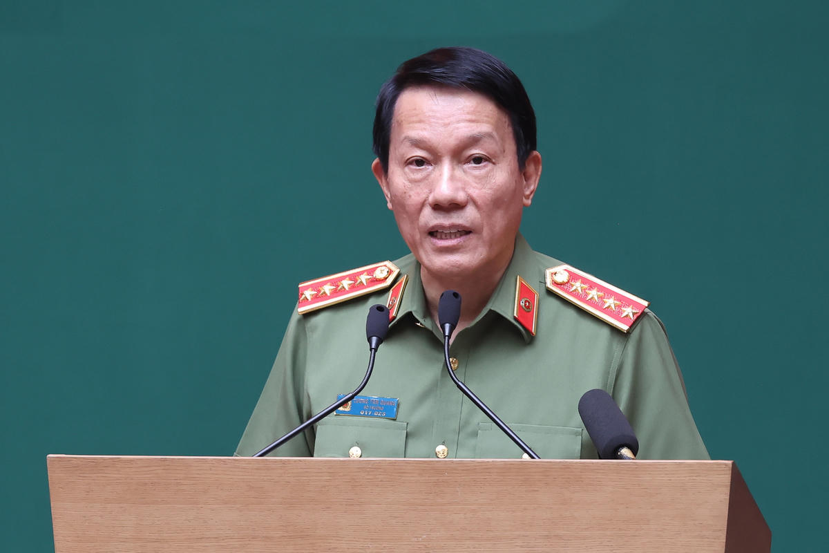 Đại tướng Lương Tam Quang, Bộ trưởng Bộ Công an phát biểu tại Hội nghị - Ảnh: Nhật Bắc