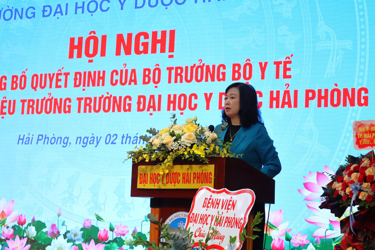 Bộ trưởng Bộ Y tế Đào Hồng Lan phát biểu tại hội nghị. Ảnh: PT. 