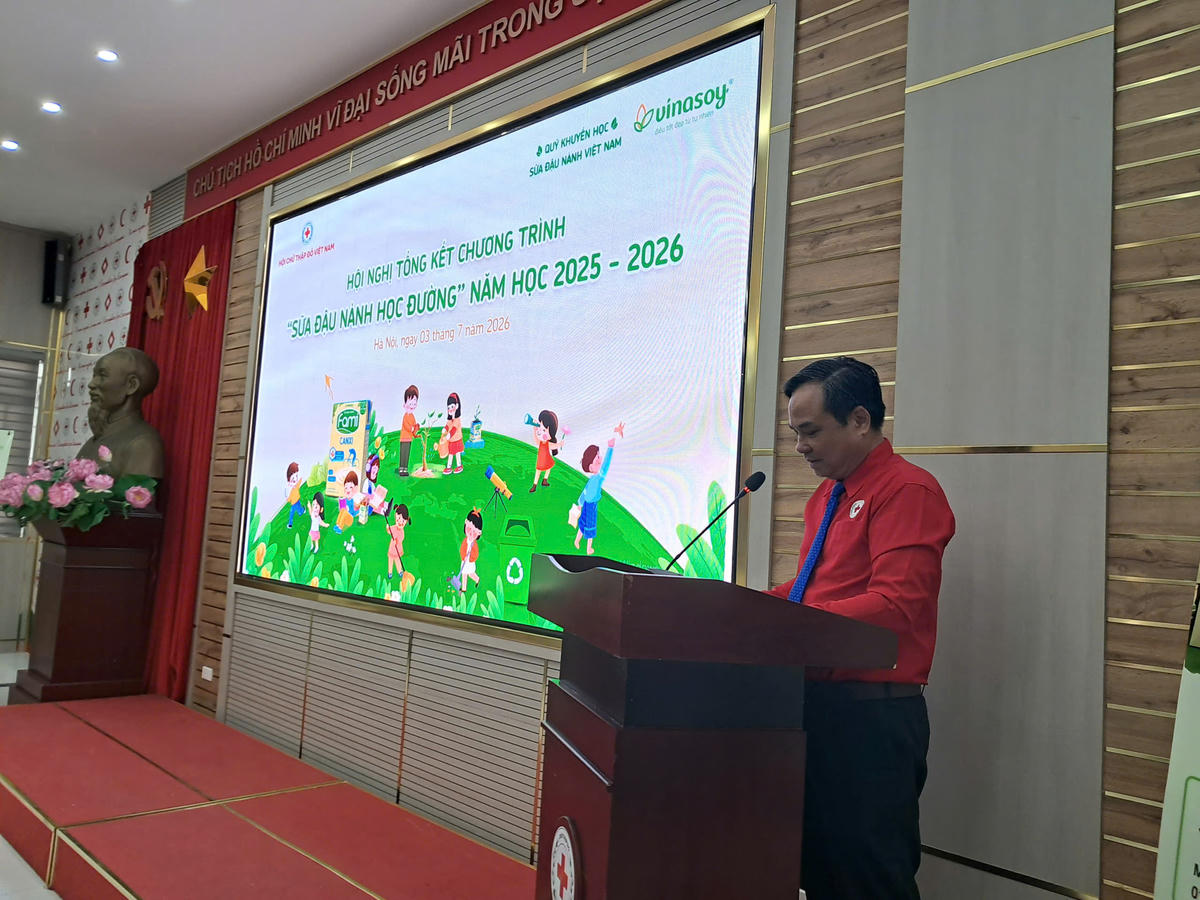 Ông Vũ Thanh Lưu, Phó Chủ tịch Trung ương Hội Chữ thập đỏ Việt Nam phát biểu tại hội nghị. Ảnh: PV