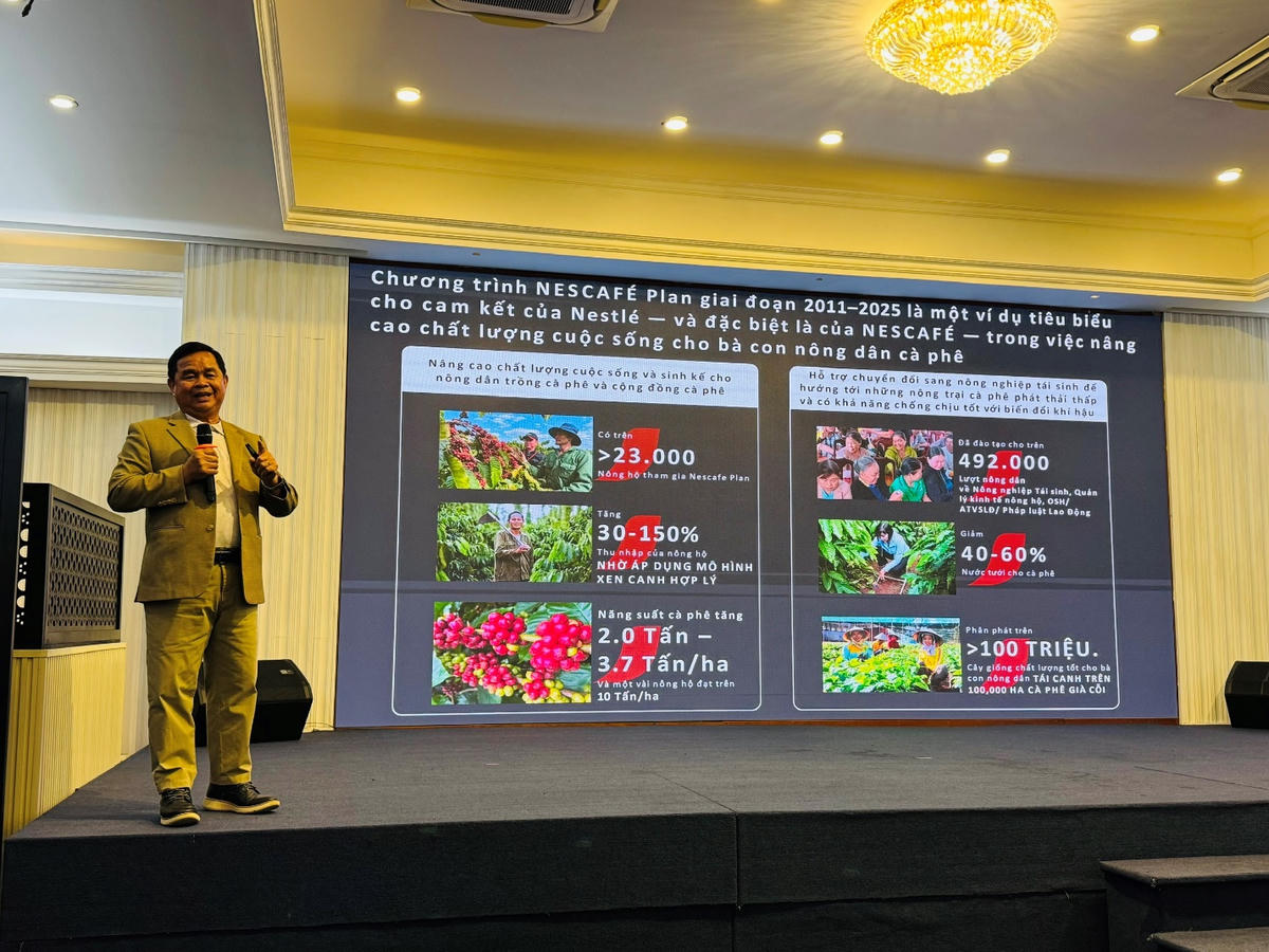 Ông Phạm Phú Ngọc chia sẻ về hành trình của chương trình NESCAFÉ Plan trong hỗ trợ nông dân chuyển đổi sang mô hình nông nghiệp tái sinh.