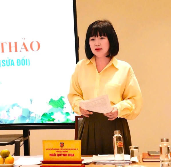 Phó Cục trưởng Cục Phổ biến, giáo dục pháp luật và Trợ giúp pháp lý (Bộ Tư pháp) Ngô Quỳnh Hoa.