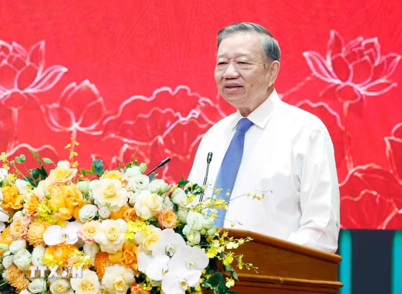 Tổng Bí thư, Chủ tịch nước Tô Lâm phát biểu chỉ đạo. (Ảnh: Thống Nhất/TTXVN).