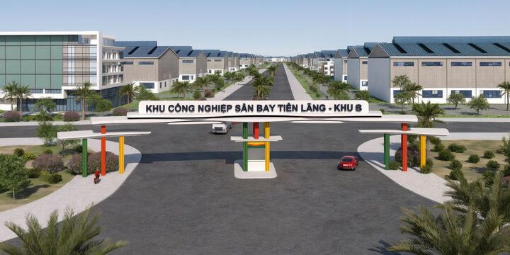 Phối cảnh KCN sân bay Tiên Lãng - Khu B. Ảnh: KB.