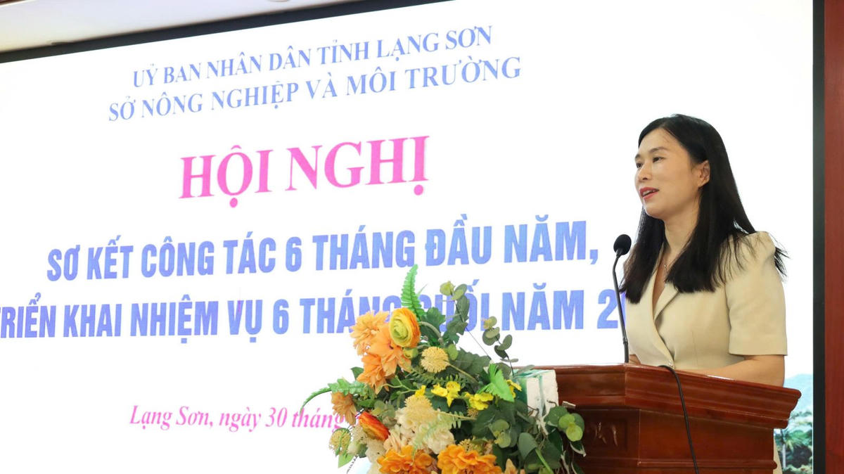 Phó Chủ tịch UBND tỉnh Lạng Sơn Trần Thanh Nhàn tại cuộc họp sơ kết 6 tháng đầu năm 2026 của ngành Nông nghiệp và Môi trường tỉnh Lạng Sơn