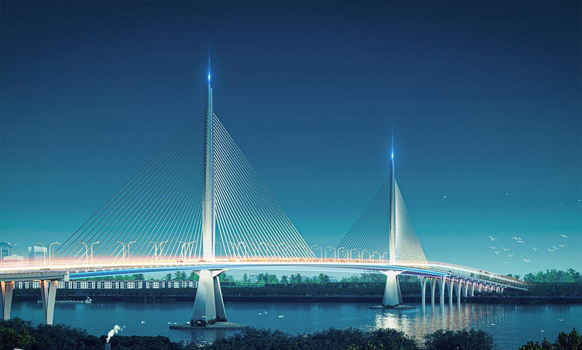 Phối cảnh dự án cầu Long Hưng. Ảnh: ĐVTV