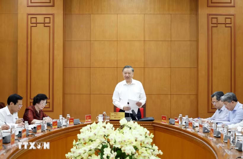 Tổng Bí thư, Chủ tịch nước Tô Lâm phát biểu. (Ảnh: Thống Nhất/TTXVN).