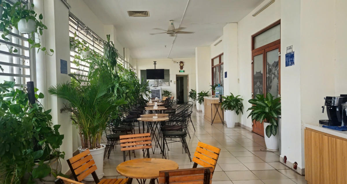 Không gian tại khu vực thư giãn ở tầng 5 được tối ưu hóa năng lượng sử dụng