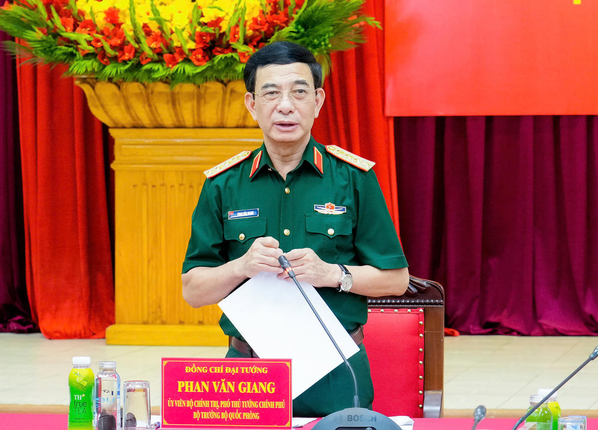 Đại tướng Phan Văn Giang phát biểu chỉ đạo. Ảnh: Trọng Đức