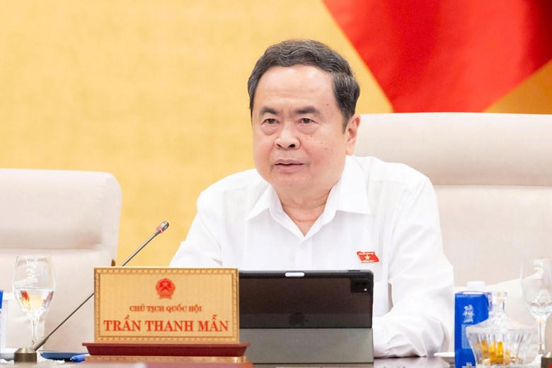 Chủ tịch Quốc hội Trần Thanh Mẫn phát biểu tại phiên họp.