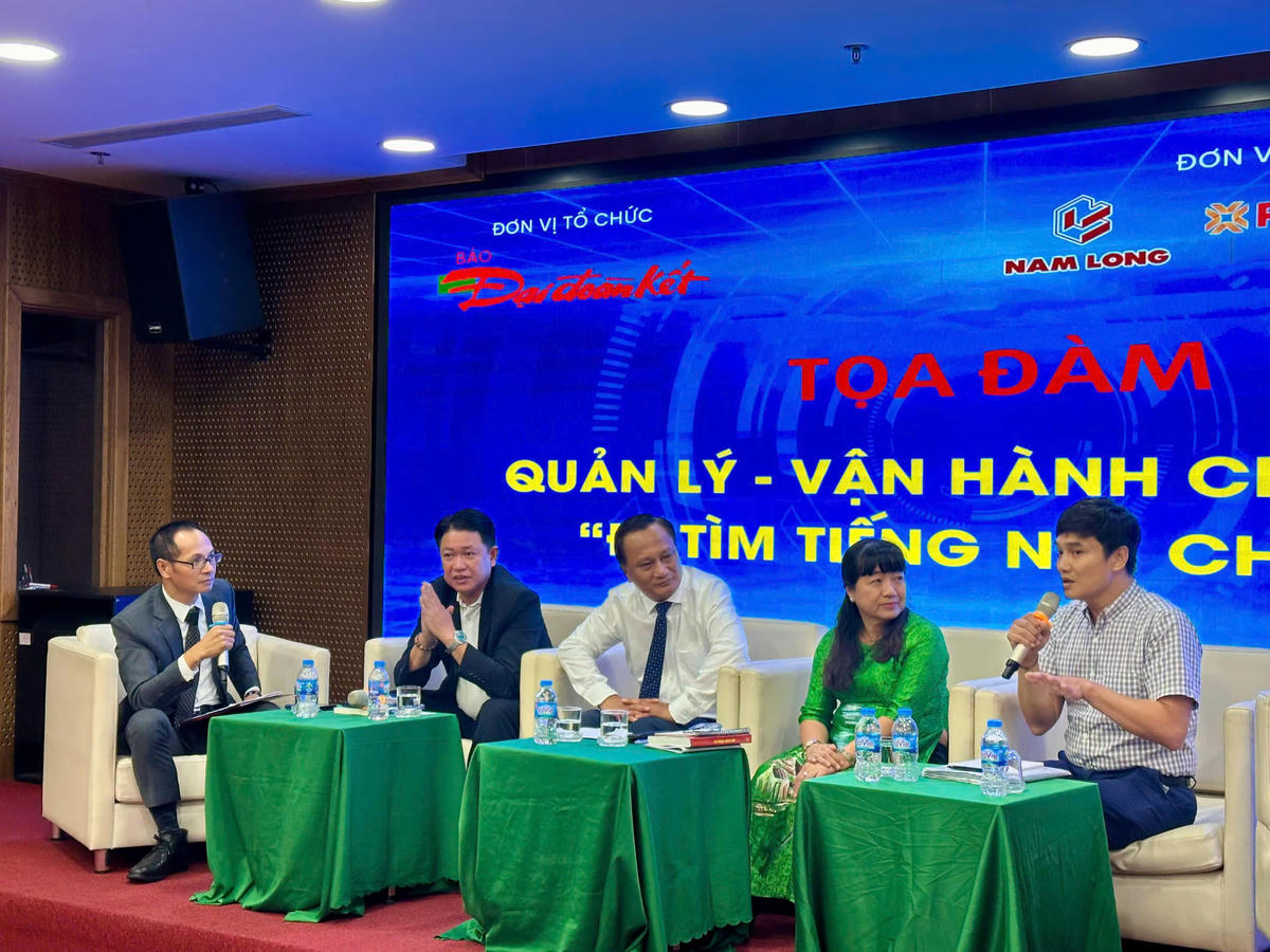 Tọa đàm “Quản lý - Vận hành chung cư: Đi tìm tiếng nói chung” do Báo Đại đoàn kết tổ chức vào tháng 9/2025 tại TP Hồ Chí Minh. Ảnh: T.Luân.