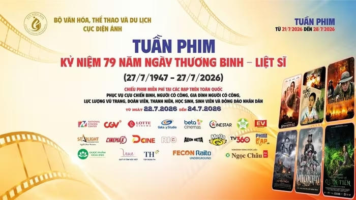 Tuần phim Kỷ niệm 79 năm Ngày Thương binh - Liệt sĩ diễn ra từ 21 – 28/7.