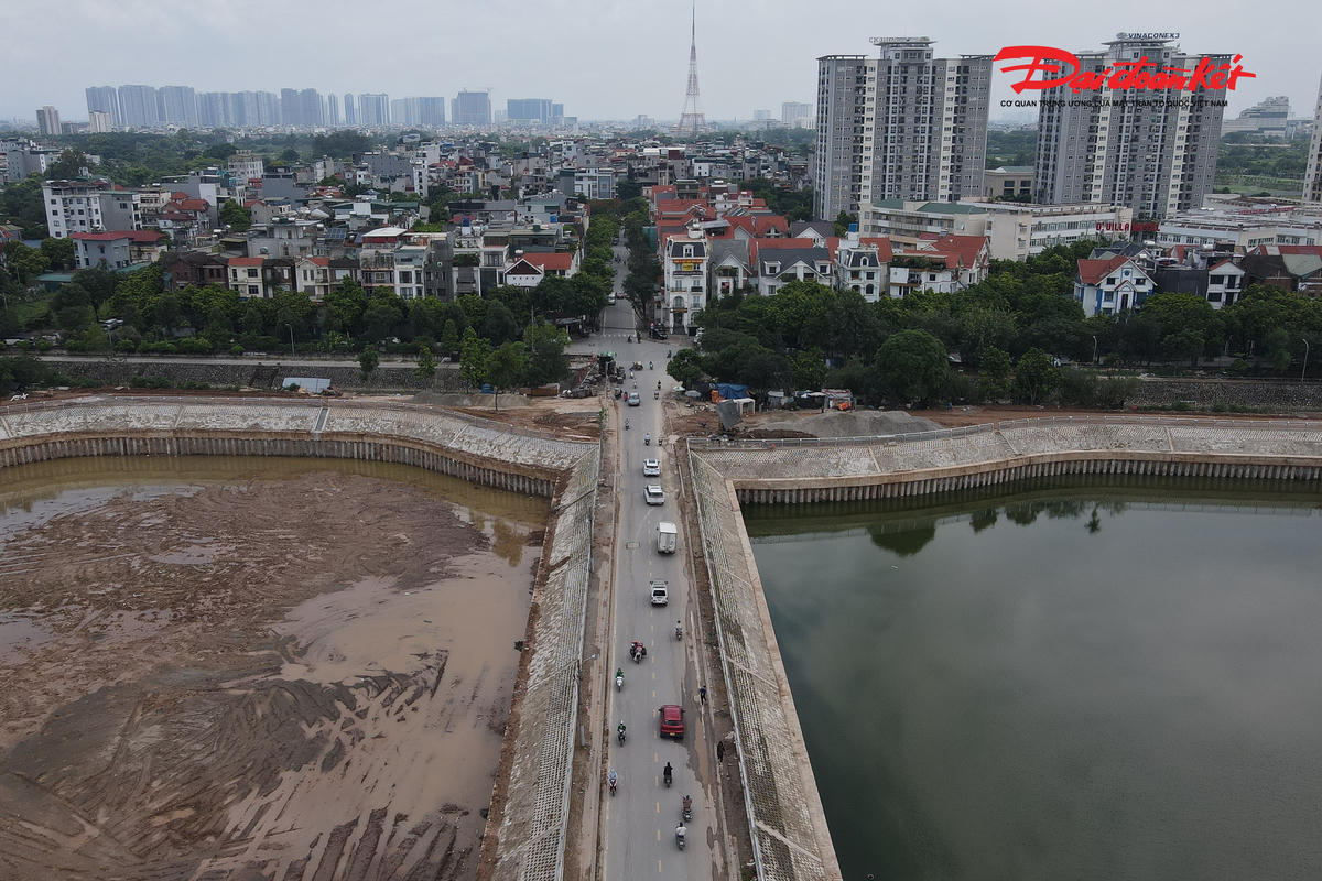 Hà Nội: Dự án hồ Đồng Bông 2 gây sụt lún đường Trung Thư