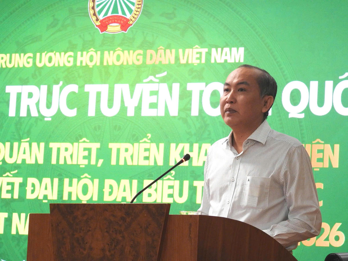 Phó Chủ tịch Trung ương Hội Nông dân Việt Nam Phan Như Nguyện phát biểu tại Hội nghị