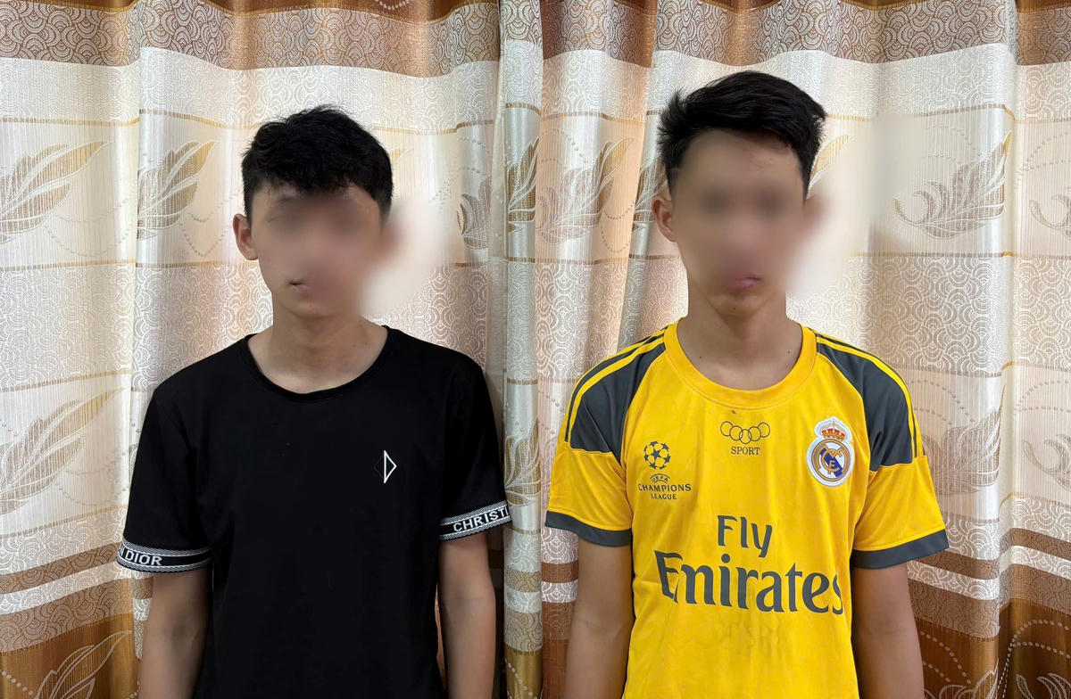Các thiếu niên tại cơ quan điều tra. Ảnh: CA Đà Nẵng.