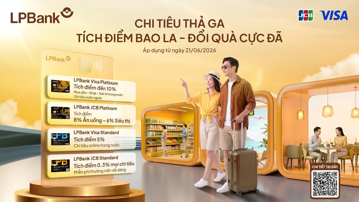 LPBank nâng cấp đồng thời bốn dòng thẻ tín dụng quốc tế gồm LPBank Visa Platinum, LPBank Visa Standard, LPBank JCB Platinum và LPBank JCB Standard