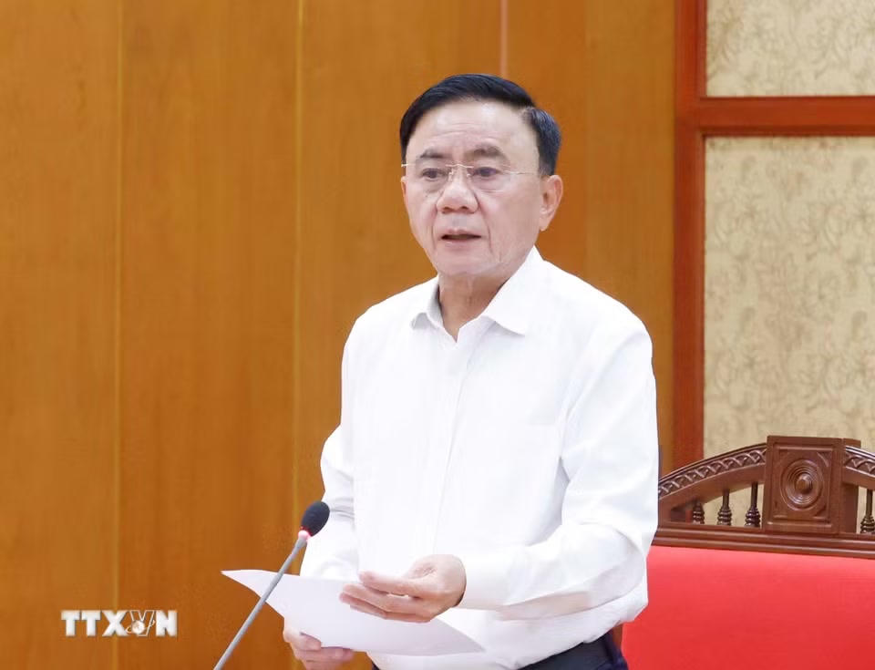 Đồng chí Trần Cẩm Tú, Ủy viên Bộ Chính trị, Thường trực Ban Bí thư, Trưởng Ban Chỉ đạo Trung ương về phát triển văn hóa Việt Nam phát biểu. (Ảnh: Thống Nhất/TTXVN)
