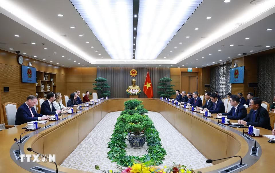 Thủ tướng Lê Minh Hưng tiếp bà Jennifer Wicks, Đại sứ Hoa Kỳ tại Việt Nam. (Ảnh: Dương Giang/TTXVN)