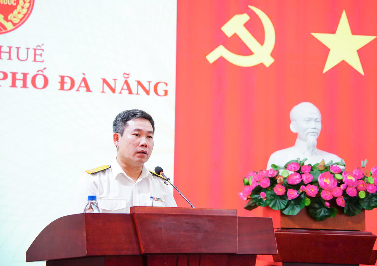 Ông Bùi Khánh Toàn, Trưởng Thuế TP Đà Nẵng: "Tiếp tục đẩy mạnh cải cách thủ tục hành chính, chuyển đổi số, hiện đại hóa quản lý thuế; lấy người nộp thuế làm trung tâm phục vụ; tạo môi trường kinh doanh thuận lợi, minh bạch và bình đẳng". Ảnh: Nguyễn Tú.