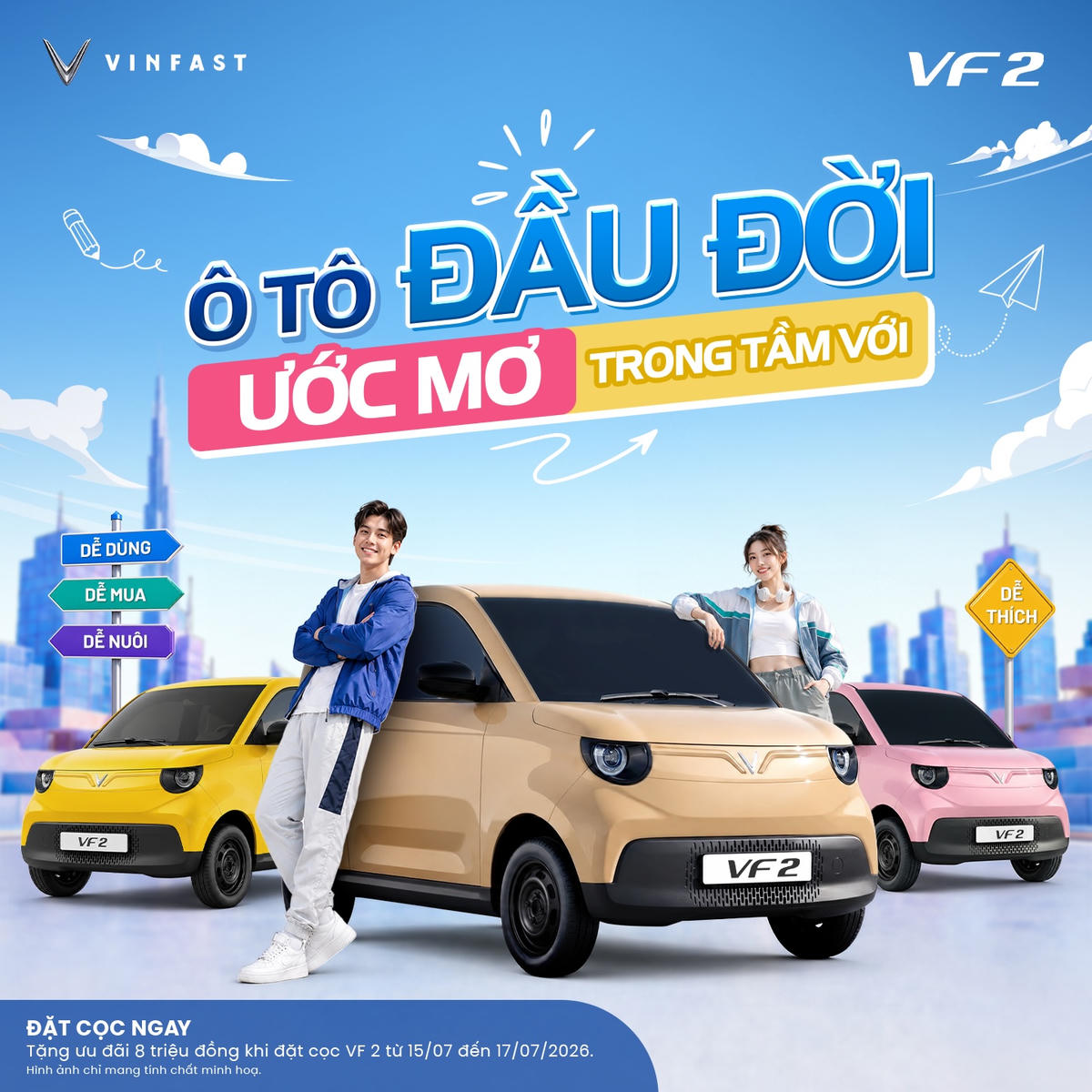 VinFast VF 2 chính thức nhận đặt cọc - Ưu đãi 8 triệu đồng trong 3 ngày ‘vàng’