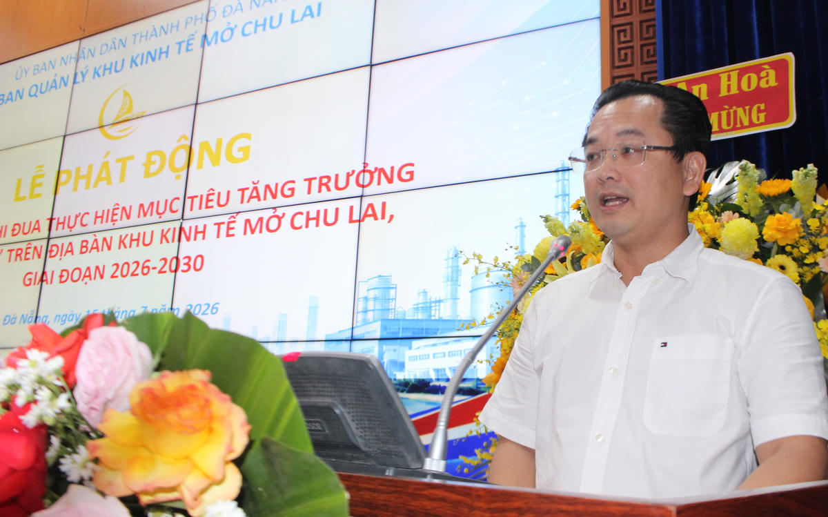 Đại diện lãnh đạo của Công ty An An Hòa Group phát biểu tại lễ phát động. Ảnh: CĐ.
