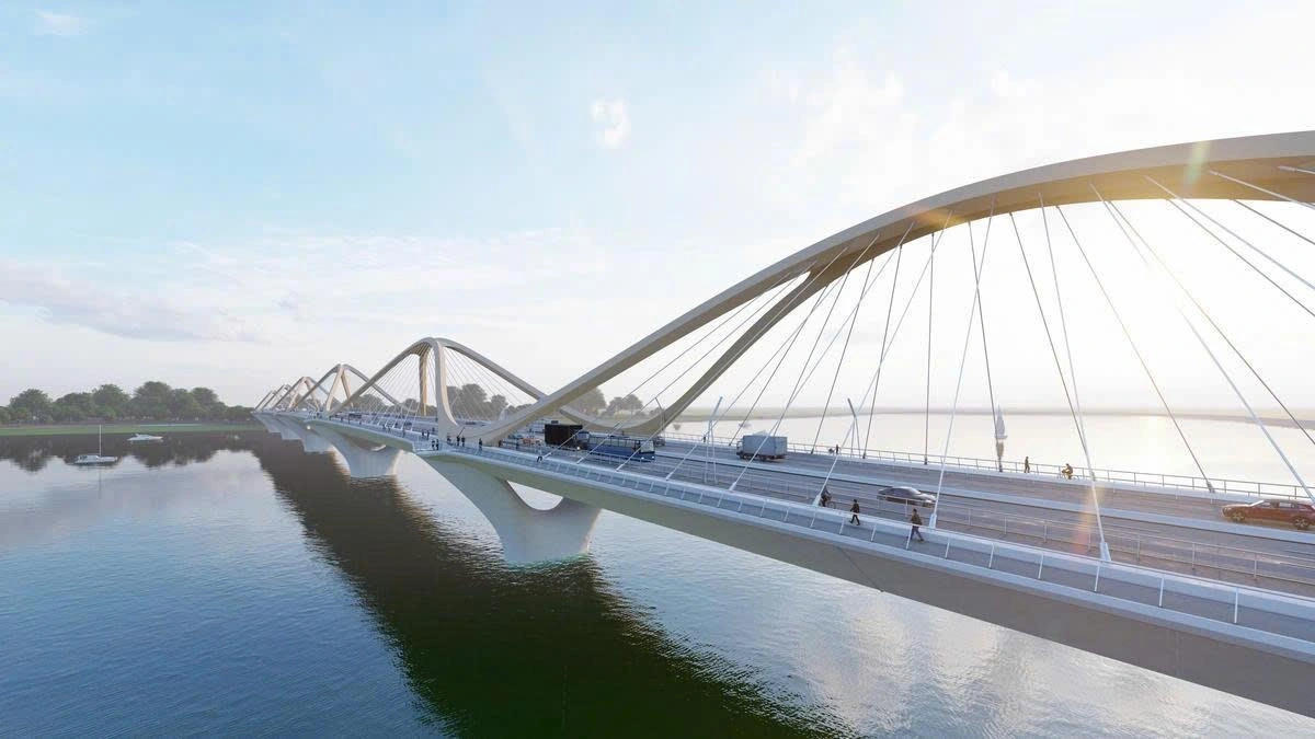 Cầu Trần Hưng Đạo rộng 8 làn xe dự kiến hoàn thành trong quý II/2027 (Ảnh: Sở Xây dựng Thành phố Hà Nội)