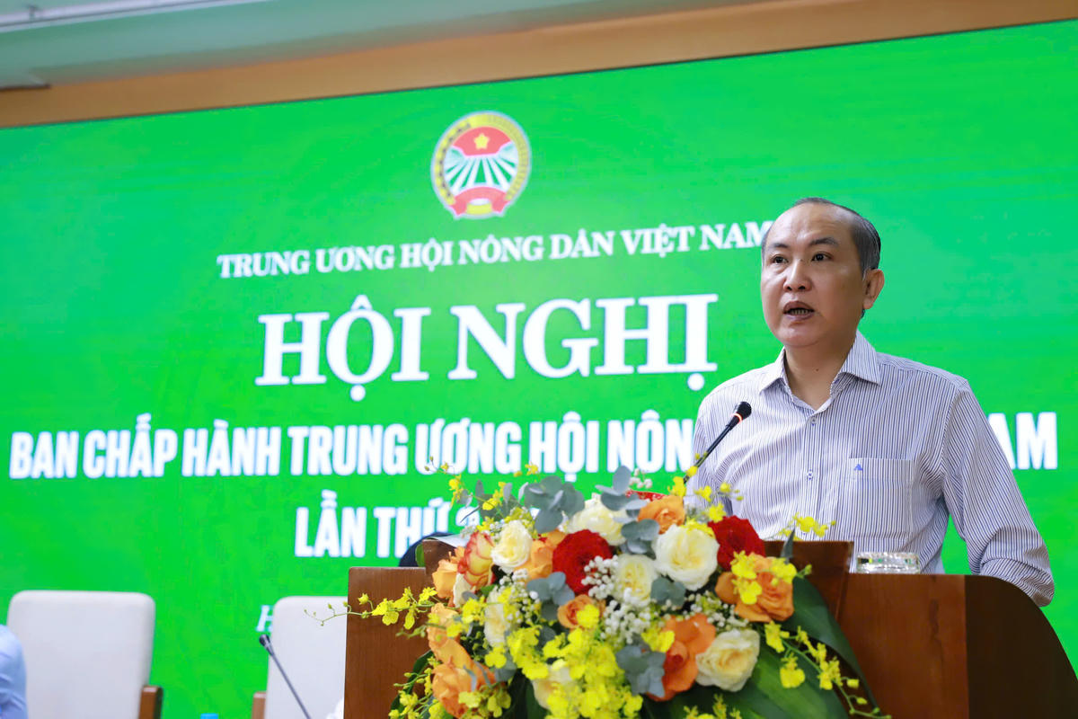 Phó Chủ tịch Thường trực Ban Chấp hành Trung ương Hội Nông dân Việt Nam Phan Như Nguyện phát biểu tại Hội nghị