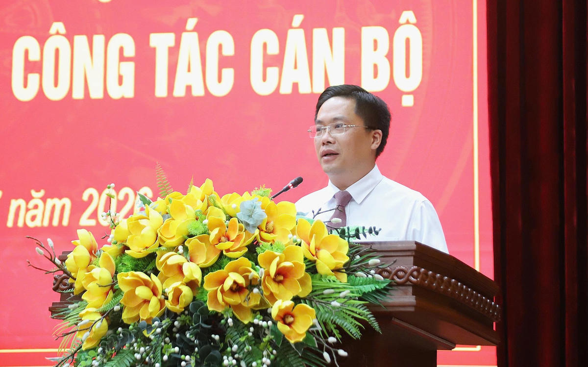 Ông Nguyễn Thế Hoàn - tân Giám đốc Sở Tài chính tỉnh Cao Bằng phát biểu nhận nhiệm vụ.