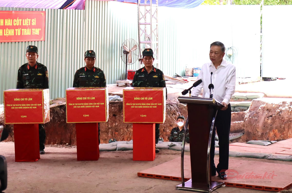 Tổng Bí thư, Chủ tịch nước Tô Lâm phát biểu tại buổi đến thăm và kiểm tra. Ảnh: T.Luân.
