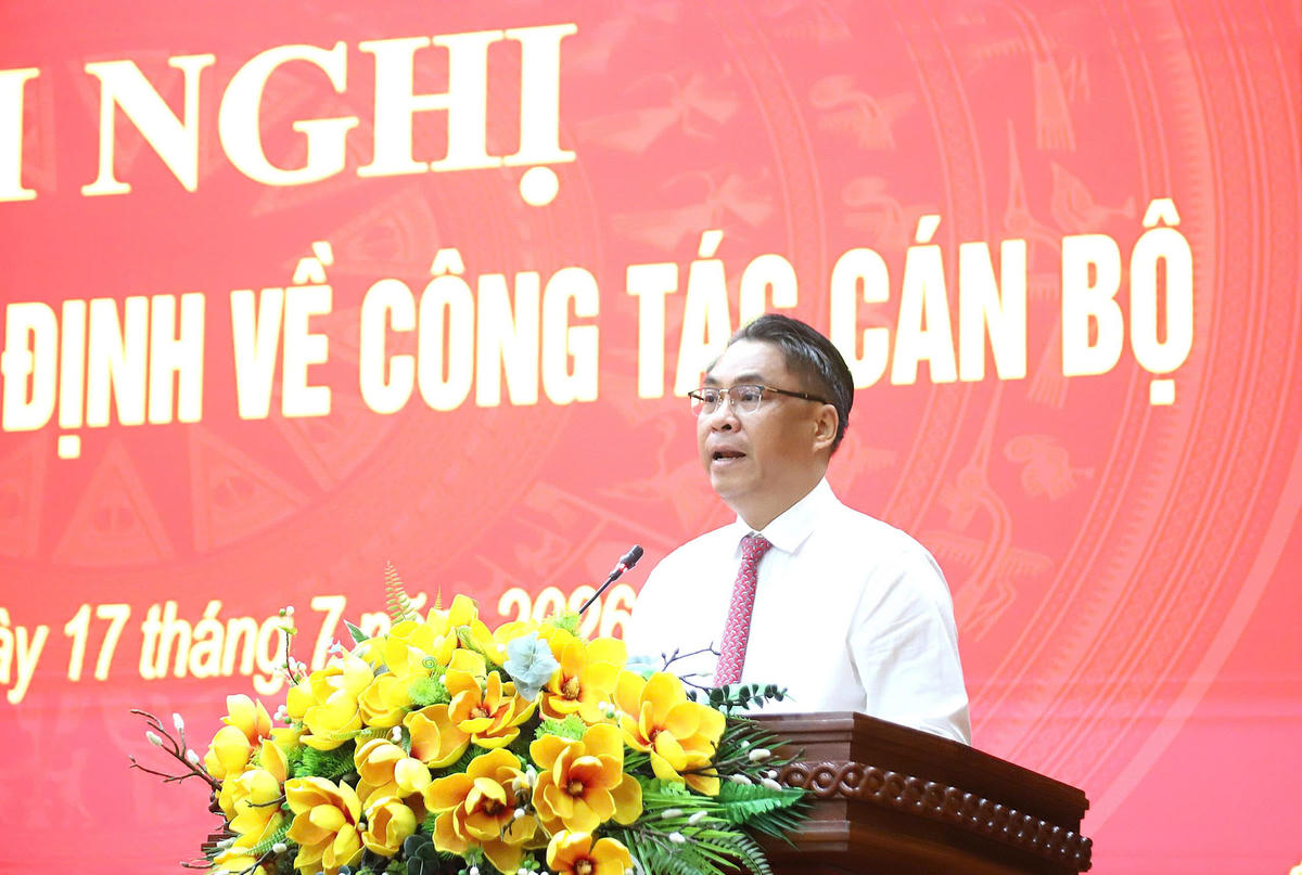 Ông Phan Thăng An - Bí thư Tỉnh ủy Cao Bằng phát biểu tại hội nghị.