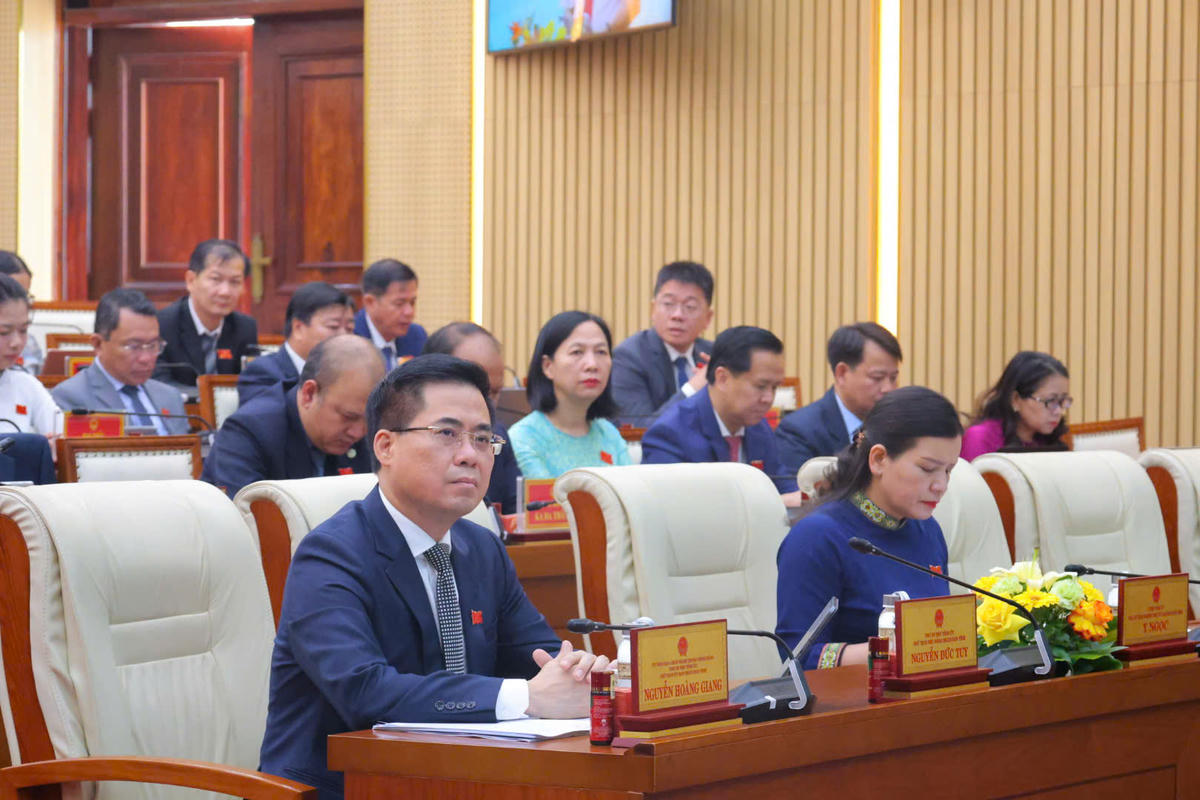 Chủ tịch UBND tỉnh Quảng Ngãi Nguyễn Hoàng Giang tham dự kỳ họp. Ảnh: Nguyễn Tín.