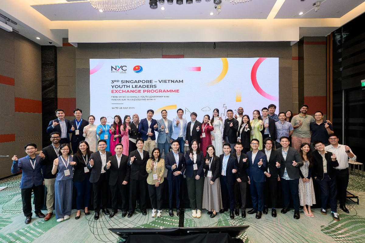 Đoàn đại biểu thanh niên Việt Nam và Singapore chụp ảnh lưu niệm tại Chương trình SVYLEP 2026.Ảnh: PV