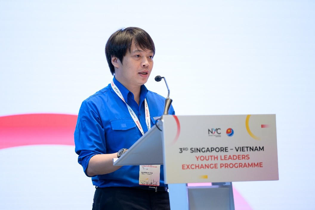Đồng chí Nguyễn Hữu Tú – Ủy viên Ban Chấp hành, Phó Trưởng Ban Công tác Thanh thiếu nhi Trung ương Đoàn, Trưởng Đoàn đại biểu Việt Nam phát biểu tại Chương trình. Ảnh: PV