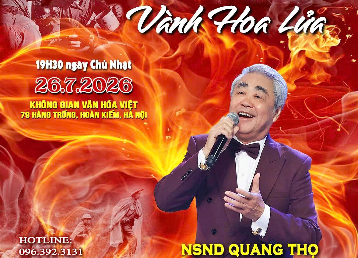 Đêm nhạc “Vành hoa lửa” diễn ngày 26/7, tại Không gian Văn hóa Việt (79 Hàng Trống, Hoàn Kiếm, Hà Nội).