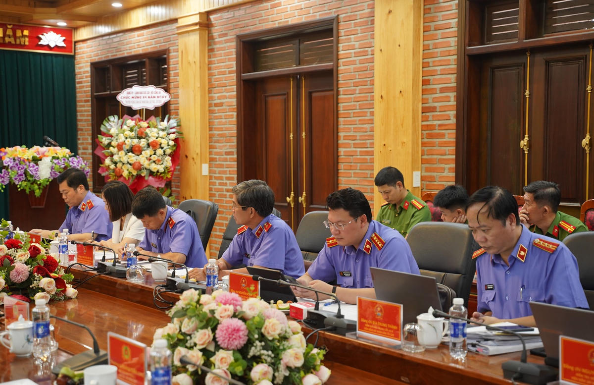 Các đại biểu Viện KSND tối cao tham dự buổi kiểm tra, giám sát ở tỉnh Gia Lai. Ảnh: Tấn Thành.