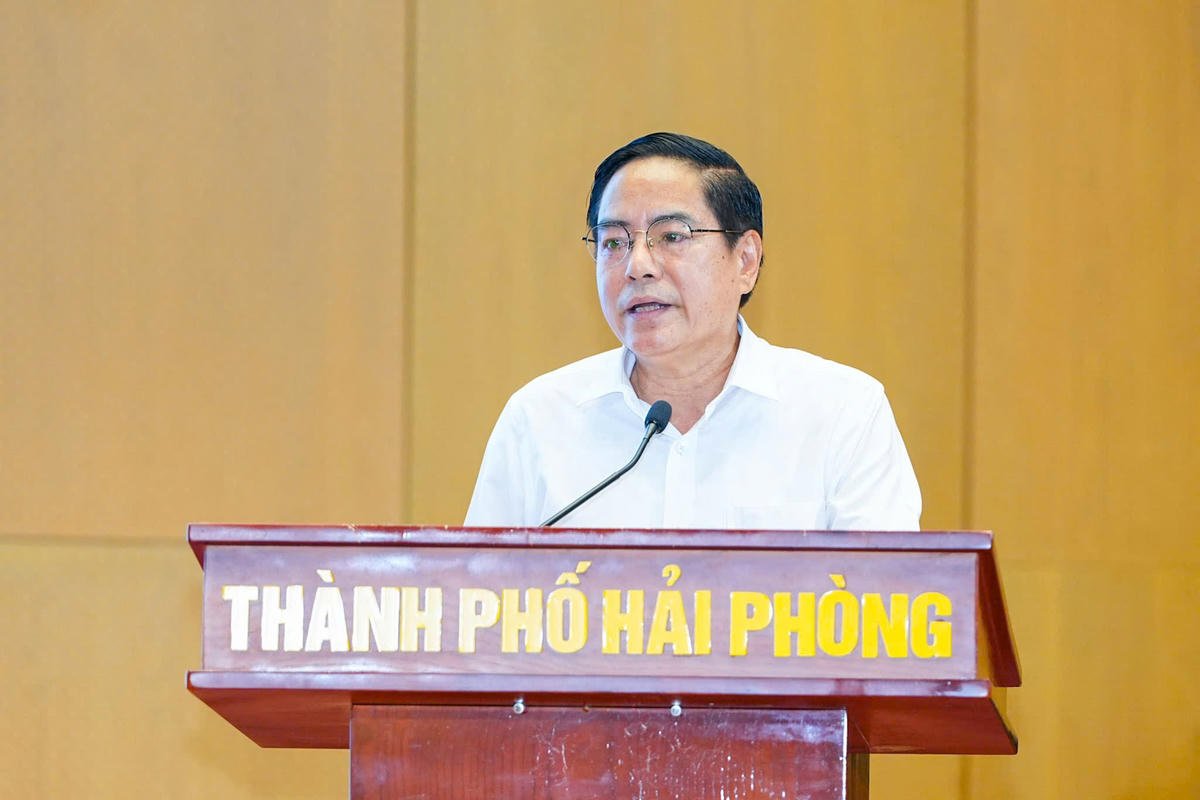 Ông Phan Huy Thục, Phó Giám đốc Sở Y tế Hải Phòng phát biểu tại hội nghị. Ảnh: PT. 