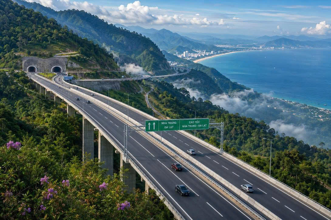 Tuyến cao tốc Nha Trang-Đà Lạt dài 81km kết nối rừng và biển. Ảnh minh họa.