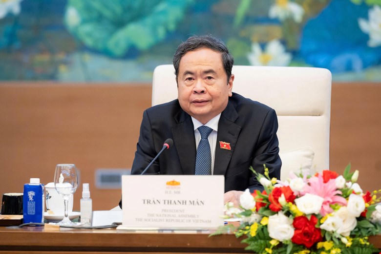 Chủ tịch Quốc hội Trần Thanh Mẫn phát biểu. Ảnh: Vũ Hiếu