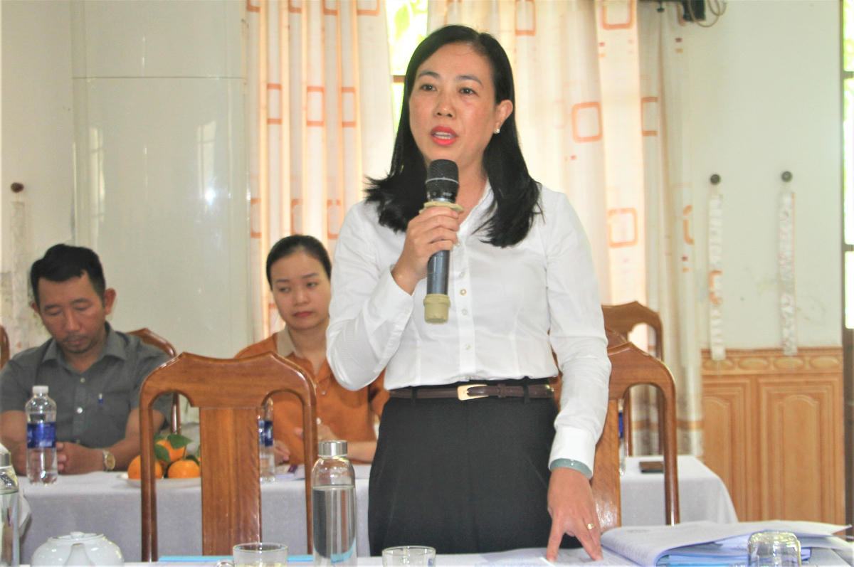Bà Nguyễn Thị Thanh Phương, Phó Chủ tịch Ủy ban MTTQ Việt Nam TP Đà Nẵng phát biểu tại buổi giám sát. Ảnh: Chí Đại.
