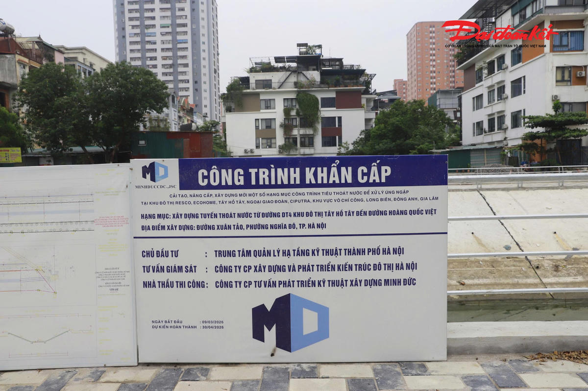 Để khắc phục tình trạng trên, Hà Nội đã triển khai công trình khẩn cấp xây dựng tuyến thoát nước từ đường ĐT4 thuộc khu đô thị Tây Hồ Tây đến đường Hoàng Quốc Việt nhằm tăng năng lực tiêu thoát nước cho toàn khu vực.