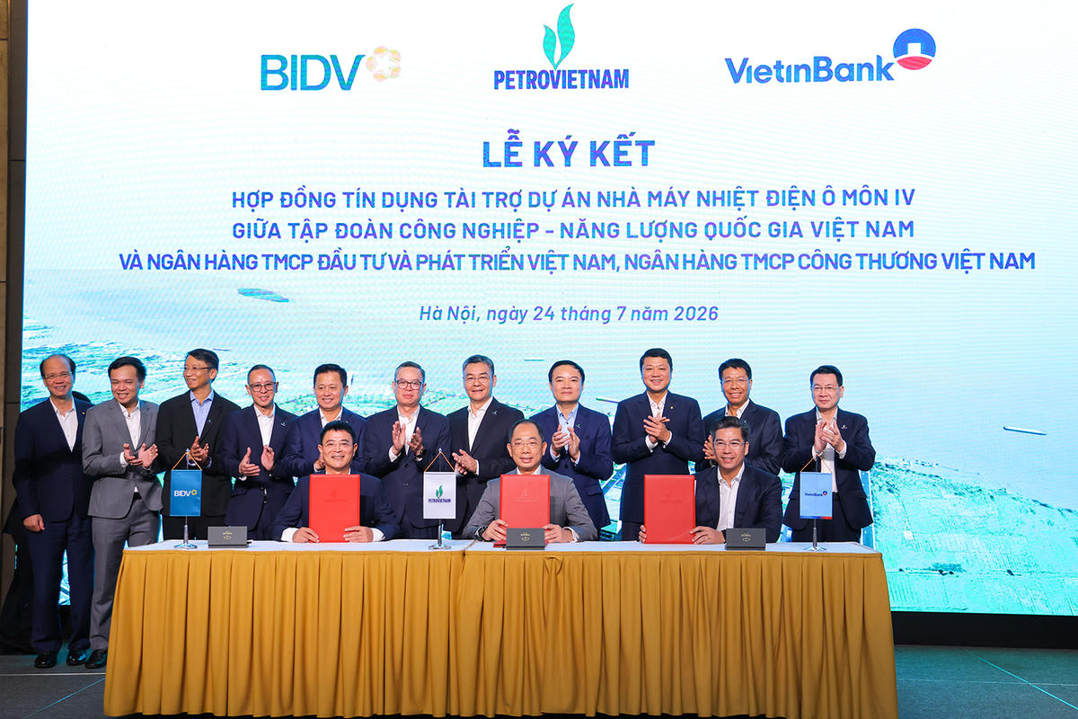 Petrovietnam cùng BIDV-VietinBank ký kết hợp đồng tín dụng thu xếp vốn cho NMNĐ Ô Môn IV.