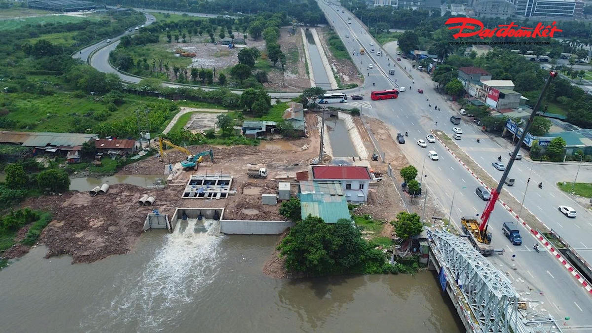 Ba trạm bơm dọc Đại lộ Thăng Long sắp "hợp lực", tăng tốc tiêu úng phía Tây Hà Nội