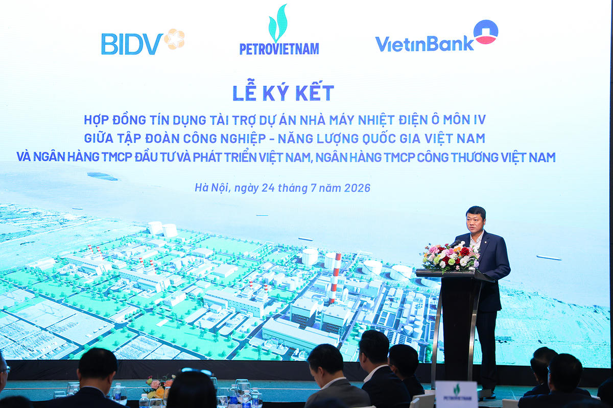 Chủ tịch HĐQT BIDV Lê Ngọc Lâm phát biểu tại lễ ký.